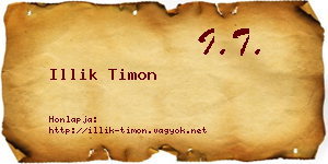 Illik Timon névjegykártya